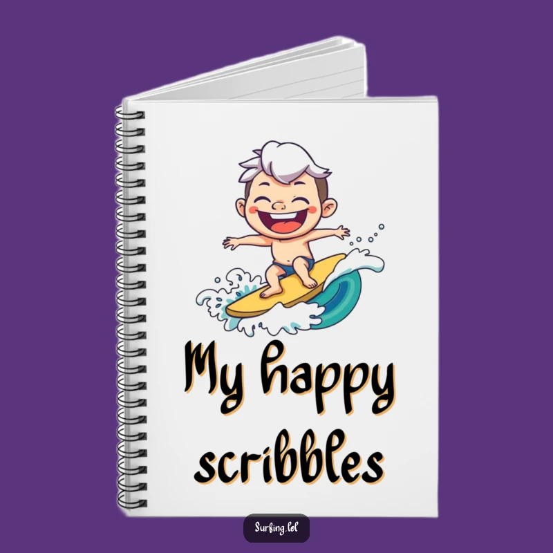 Funny Joyful Surfer Notebook - Smile Journal, Creative Funny Gift