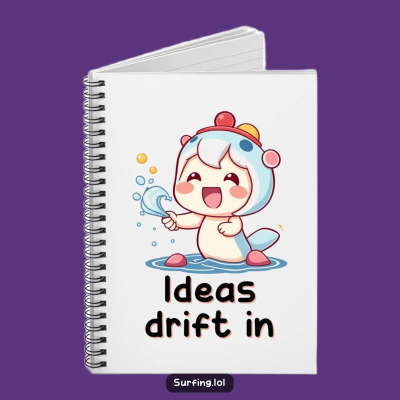 Funny Kawaii Journal Notebook: Happy Character Sea Spray, Creative Funny Gift