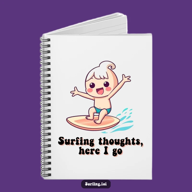 Funny Kawaii Surfer Notebook: Gleeful Surf Journal, Creative Ideas, Perfect Funny Gift