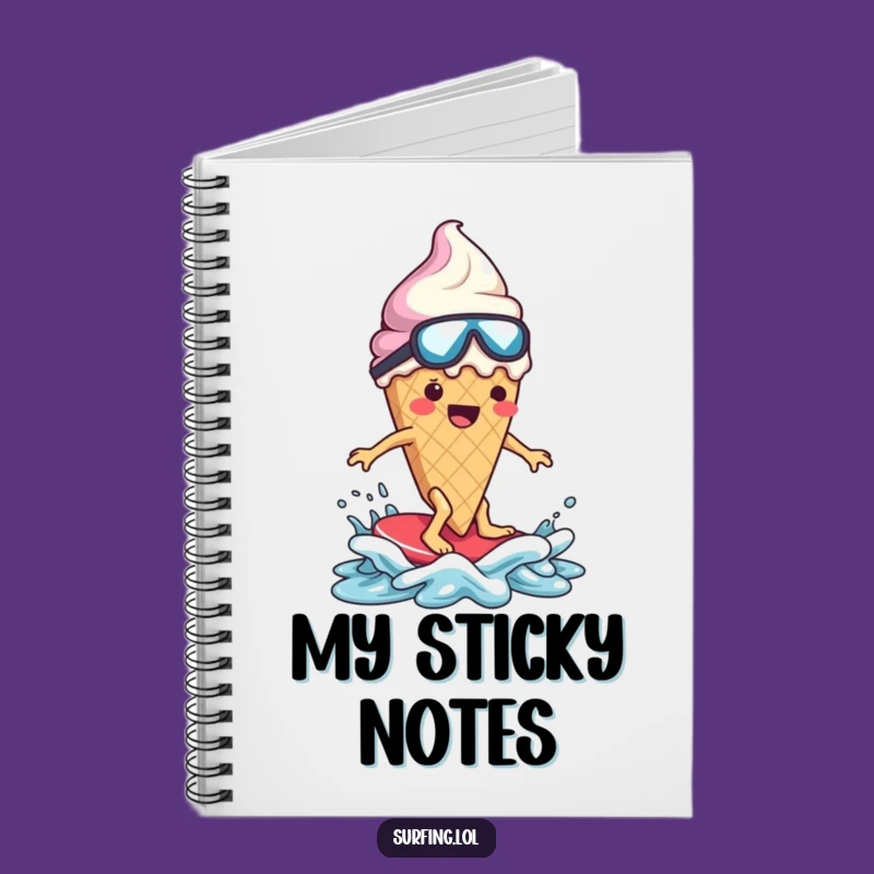 Funny Melting Ice Cream Surfer Notebook: Jot Down Sweet Ideas, Hilarious Funny Gift