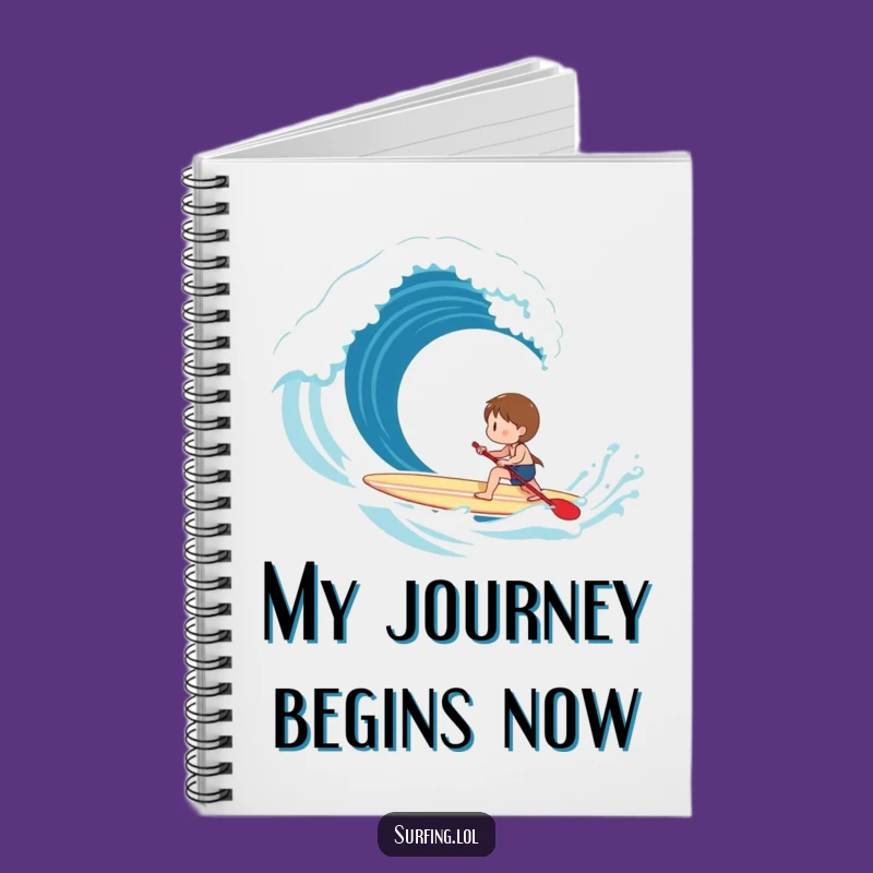 Funny Paddling Surfer Notebook - Happy Character Pages, Humorous Journal