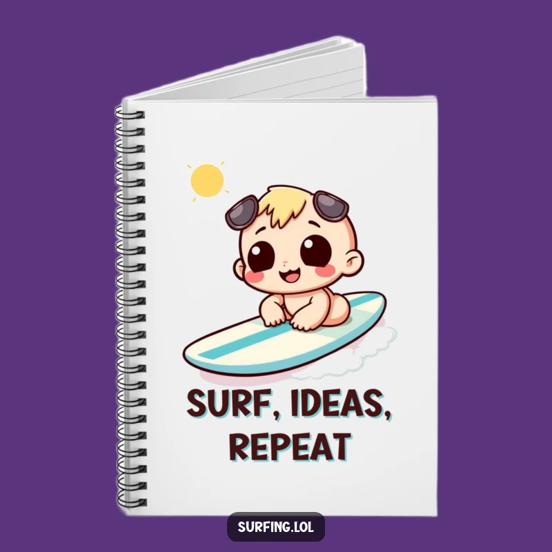 Funny Sunbathing Surfboard Notebook: Jot Down Your Beachy Ideas