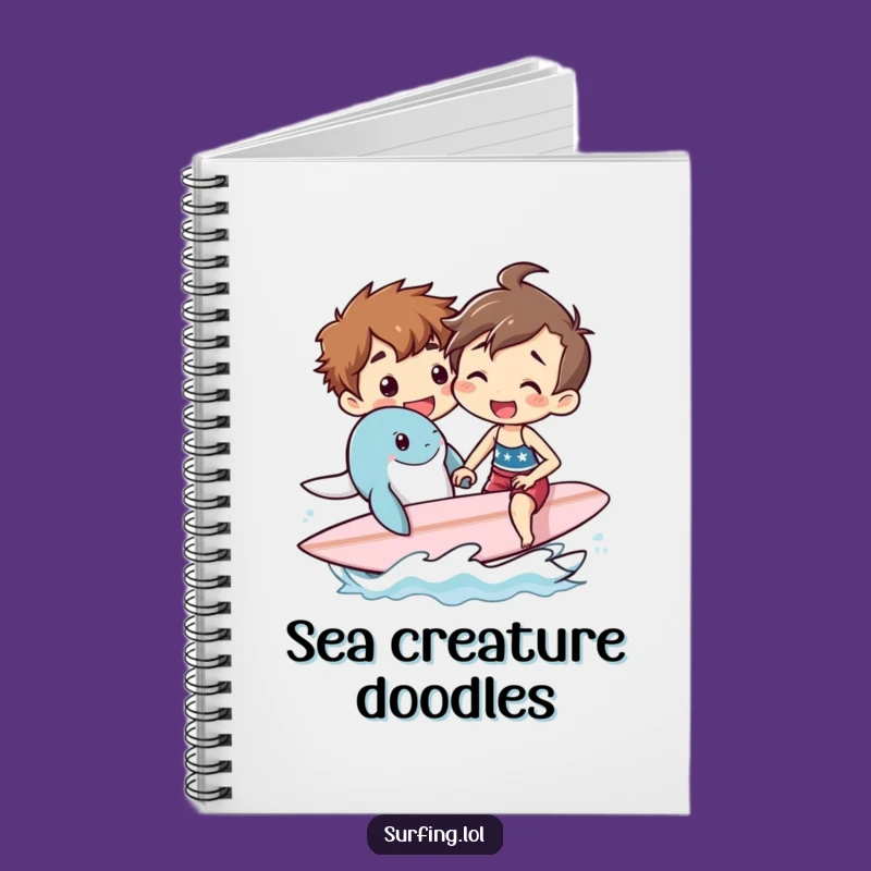 Funny Surf Lesson Notebook: Sea Creature Journal for Ocean Fans