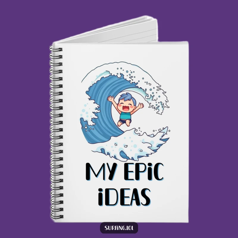 Funny Surfer Character Notebook: Triumphant Ideas Journal, Gift