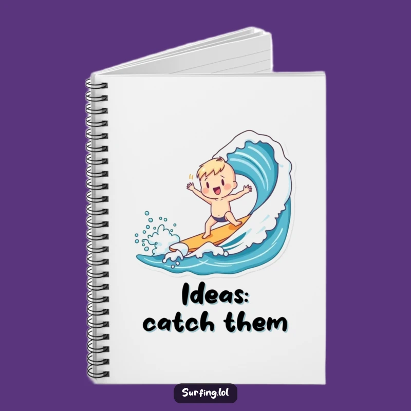 Funny Surfer Dance Notebook: Charming Figure Catches Wave, Creative Funny Gift