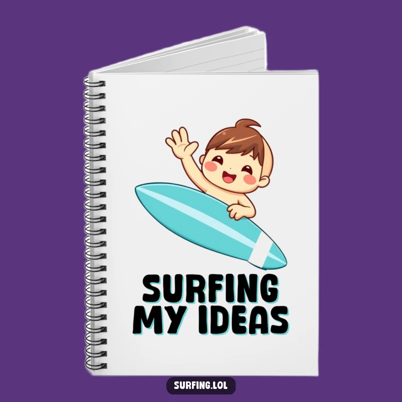 Funny Surfer Notebook: Waving Character Journal for Beach Lovers