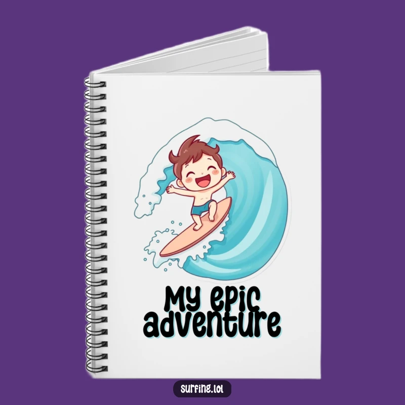 Funny Surfing Character Notebook: Ride Your Ideas with a Smile