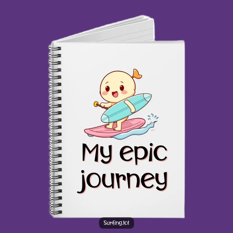 Funny Cheerful Surfer Notebook - Tiny Board Ideas, Journal Funny Gift