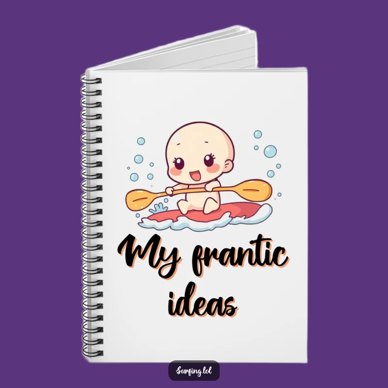 Funny Paddling Notebook: Furious Effort, Excited Bubbles Gift