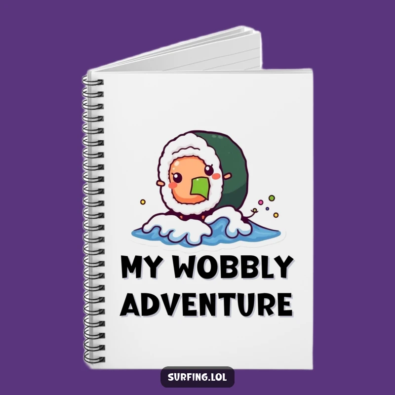 Funny Sushi Wave Notebook: Wobbly Roll, Jot Down Ideas Funnily