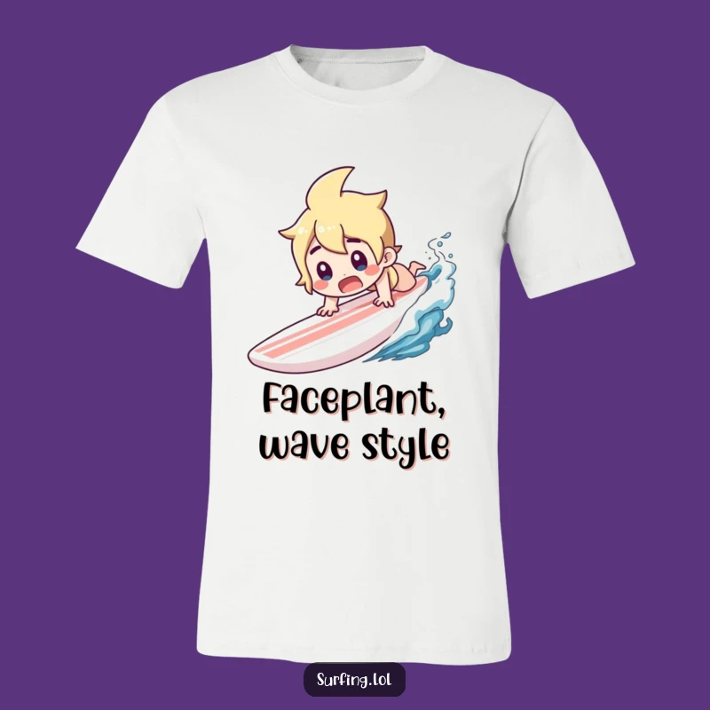 Funny Surfer T-Shirt: Gasping Dive, Surprised Wipeout Gift