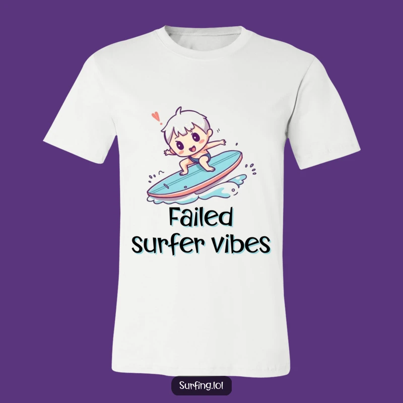 Funny Tripping Surfer T-Shirt - Hilarious Character Beach Fail Tee
