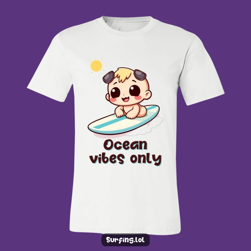 Funny Sunbathing Surfboard T-Shirt: Island Vibes Graphic Tee