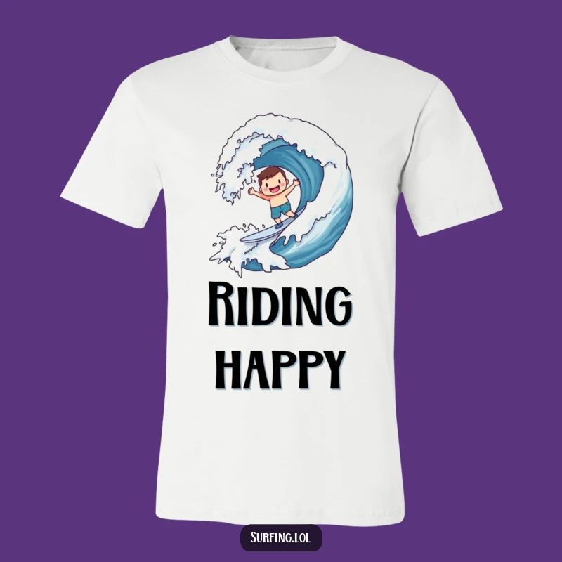 Funny Surf Smiley Wave T-Shirt: Epic Ride, Awesome Funny Gift