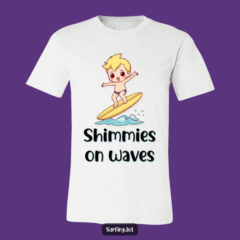 Funny Shimmy Surfer Tee, Balanced Character Shirt, Great Gift