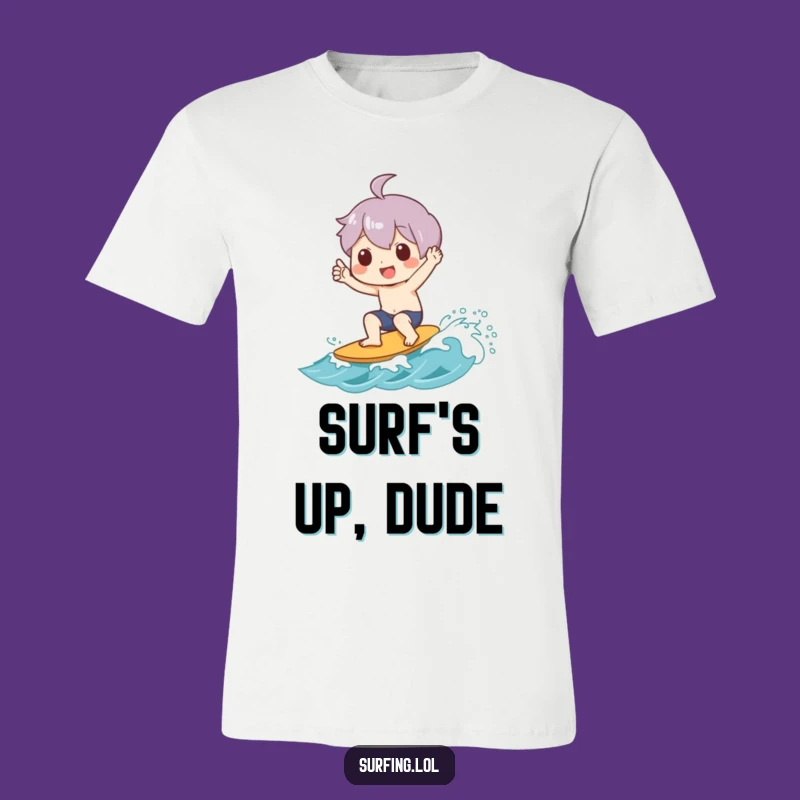 Funny Shaka Wave T-Shirt: Surfing Character's Aloha, a Cool Funny Gift