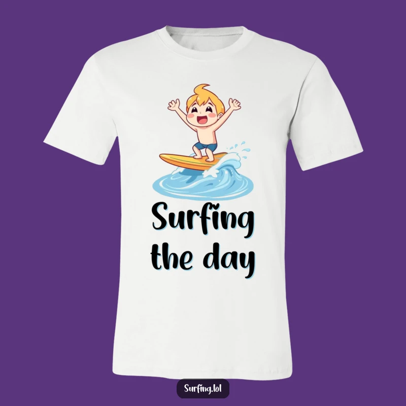 Funny Surfing Joyful Shout T-Shirt - Hilarious Beach Tee