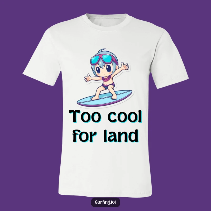 Funny Cool Surfer T-Shirt - Character Posing with Style, Hilarious Gift Idea