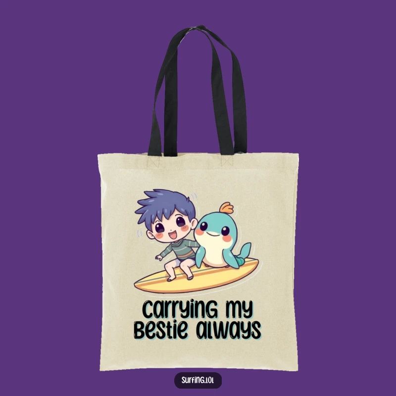 Funny Surf Buddies Tote Bag: Character & Sea Creature, Practical & Hilarious Gift