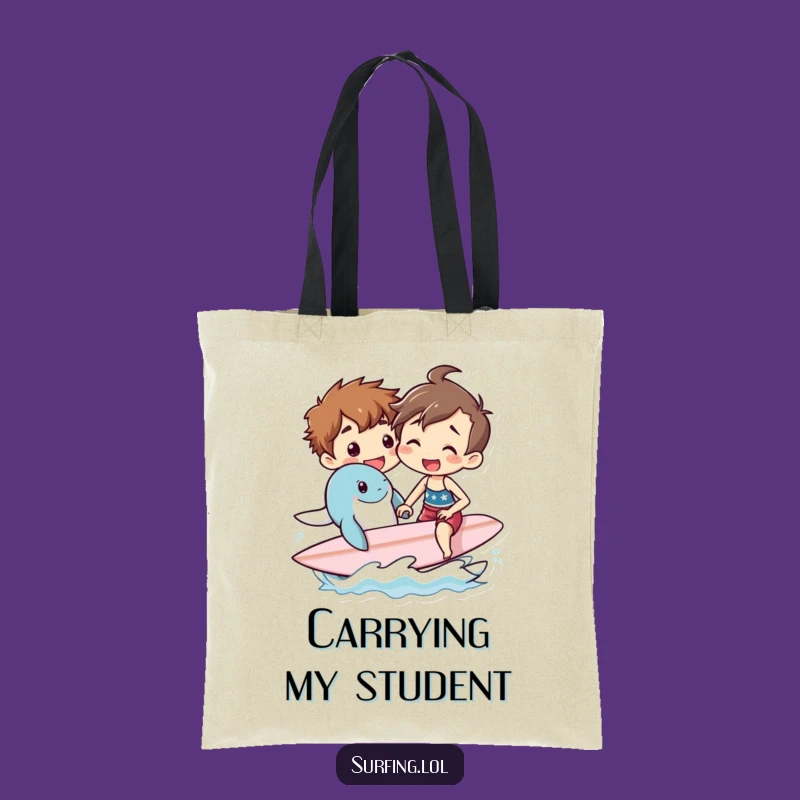 Funny Surf Lesson Tote Bag: Sea Creature Bag for Ocean Lovers