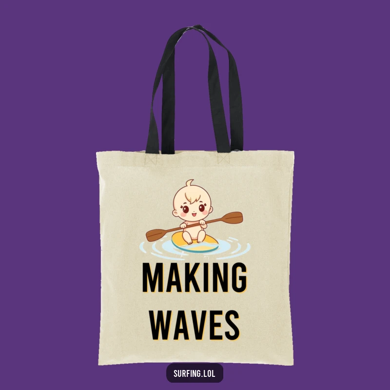 Funny Determined Paddler Tote Bag: Adventure Ready Character, a Practical Funny Gift