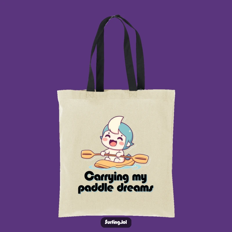 Funny Paddling Character Tote Bag: Carry Your Gear with Laughs on This Hilarious Adventure Bag