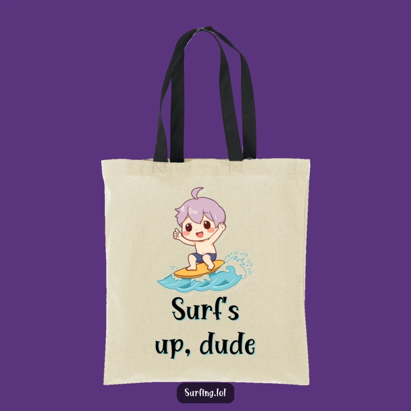 Funny Shaka Wave Tote Bag: Beach Ready Character, a Practical Funny Gift