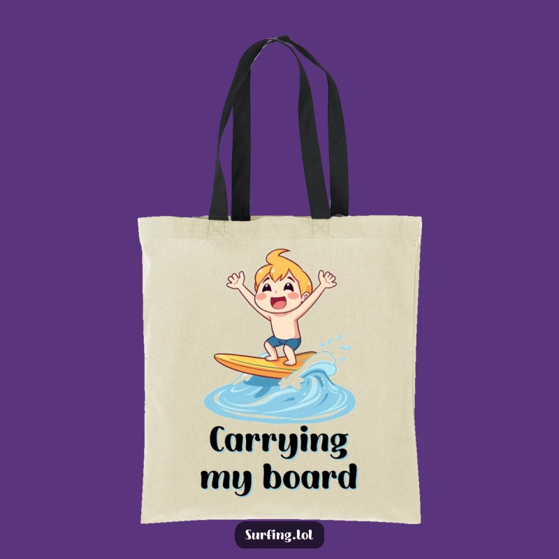Funny Surfing Joyful Shout Tote Bag - Carry Your Surf Spirit