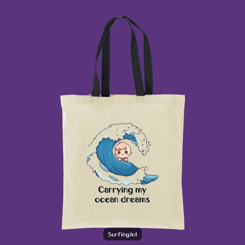 Funny Tiny Wave Adventure Tote Bag - Curious Excitement Carryall