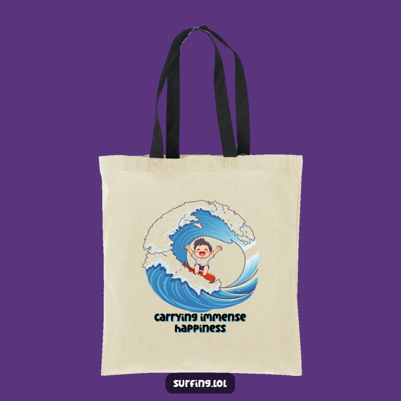 Funny Wave Rider Tote Bag: Carry Your Adventures with This Hilarious and Spacious Bag!