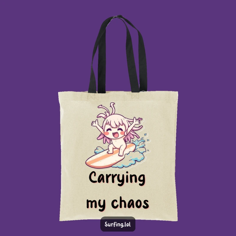 Funny Wipeout Kawaii Tote Bag: Carry Your Laughs and Beach Gear