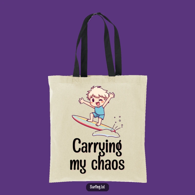 Funny Wobble Surf Tote Bag: Carry Your Chaos, Stylish and Funny