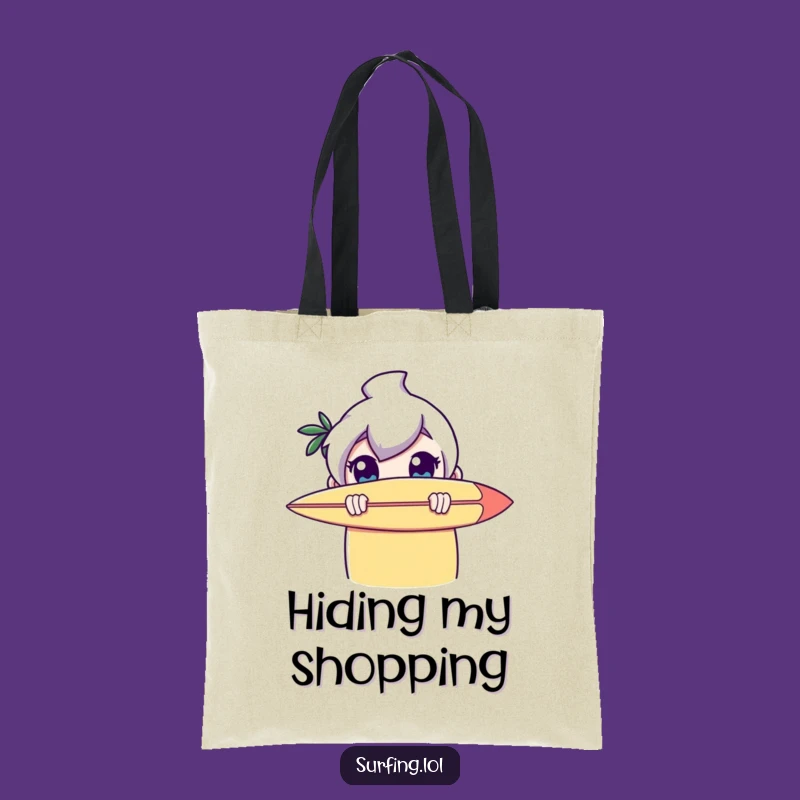 Funny Surfer Peeker Tote Bag: Carry Your Essentials with Playful Shyness