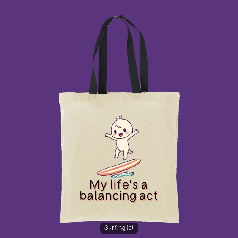 Funny Surfer Character Tote Bag: Carry Your Beach Essentials with This Hilarious Accessory!