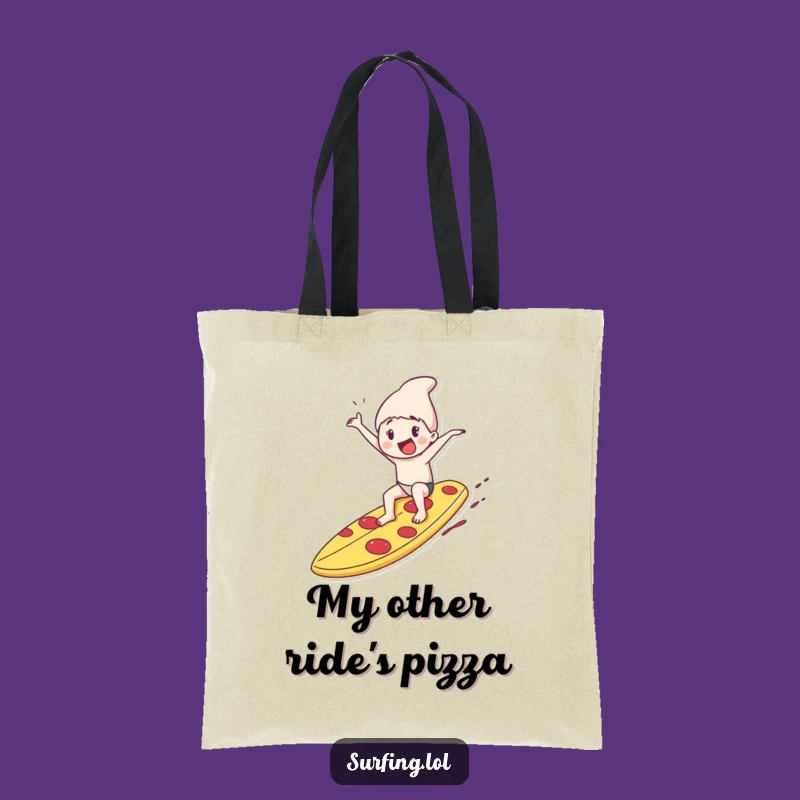 Funny Pizza Surfboard Tote Bag: Carry Your Gear with Humorous Style