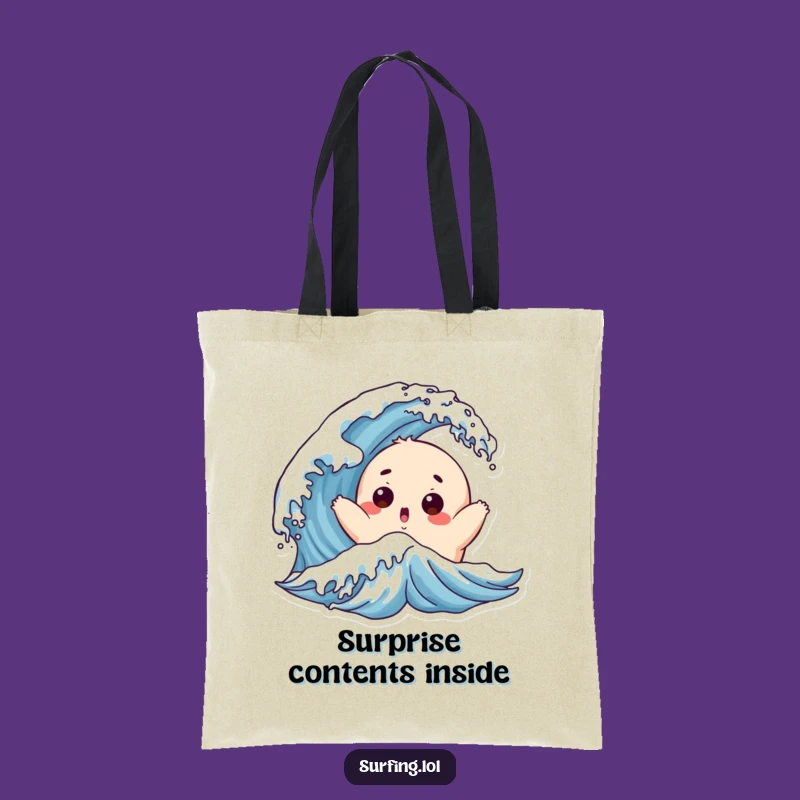 Funny Chubby Surfer Tote Bag: Carry Your Essentials with This Hilarious Beach Accessory!